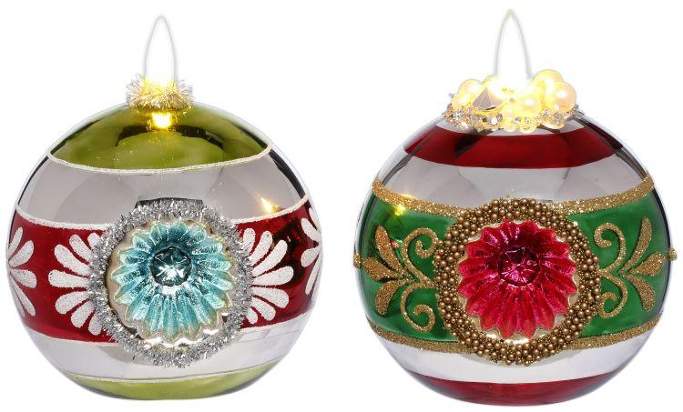 2026 - Glitter Floral Globe with LED Ornament