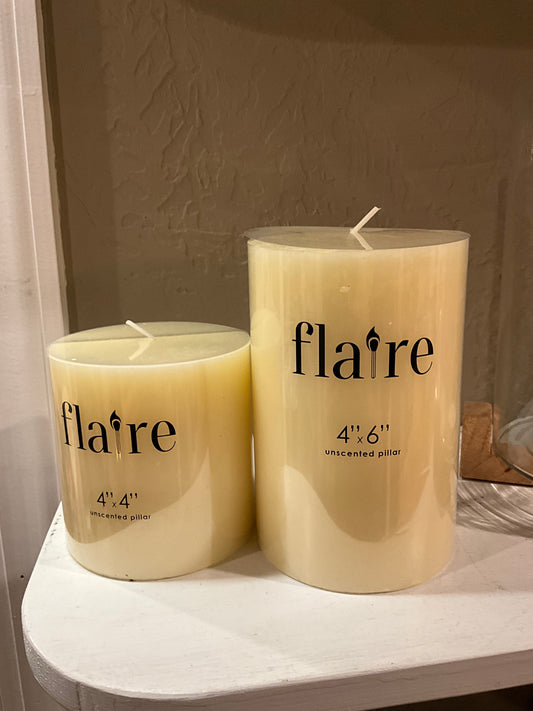 Flaire Unscented Pillar Candle