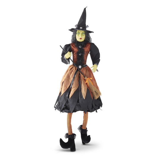 56" SITTING TABITHA WITCH W/HAT & ORANGE DRESS