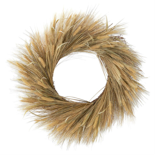 30" Cream Wheat & Grass Wreath