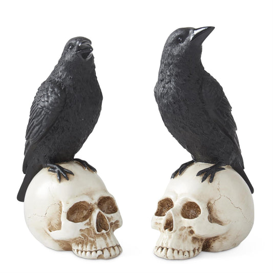 Black Resin Crows on Skulls