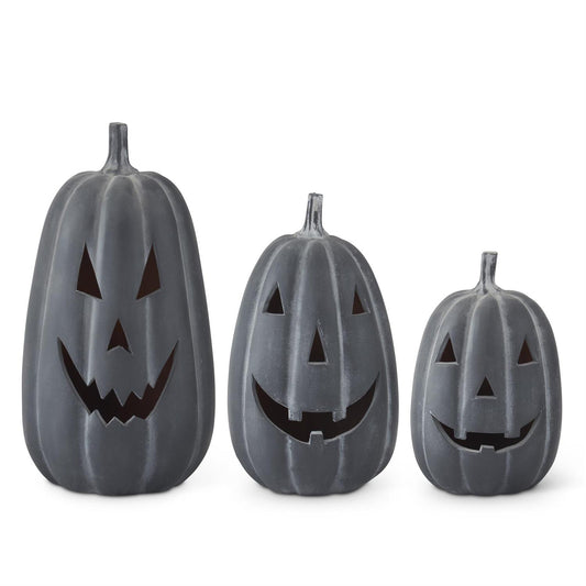 TERRACOTTA JACK-O-LANTERNS W/OPEN BOTTOMS