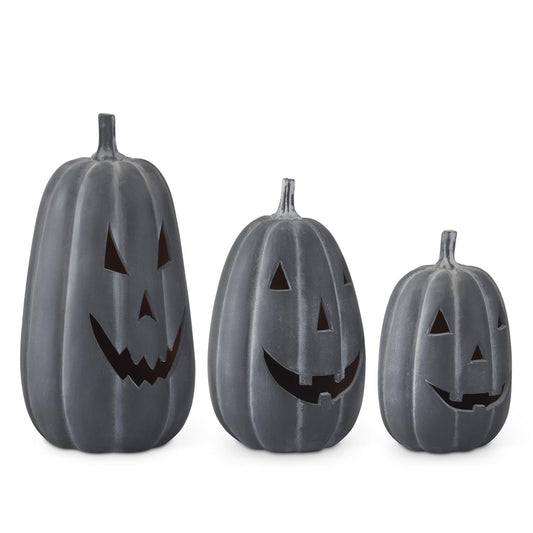 TERRACOTTA JACK-O-LANTERNS W/OPEN BOTTOMS