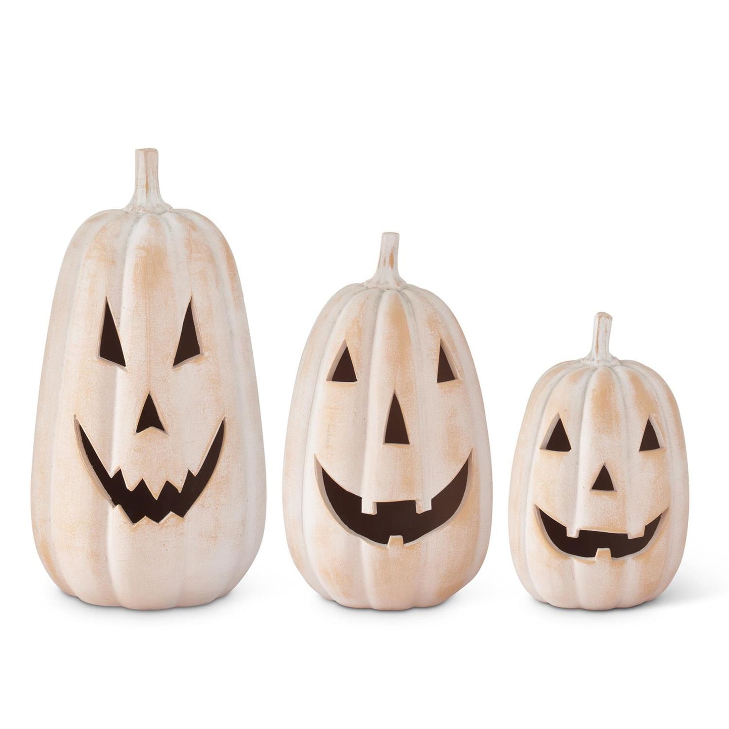 TERRACOTTA JACK-O-LANTERNS W/OPEN BOTTOMS