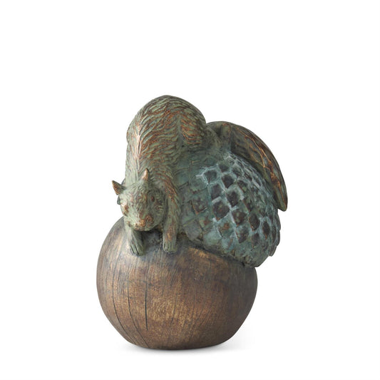 Resin Patina Copper Squirrel on Acorn