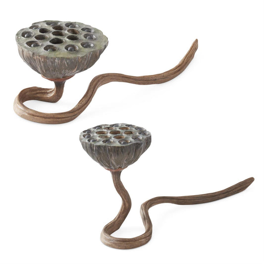 RESIN LOTUS POD FLOWER FROGS