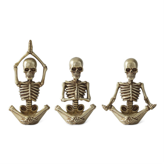 Gold Resin Yoga Skeletons