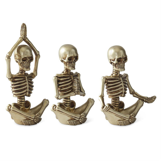 Gold Resin Yoga Skeletons