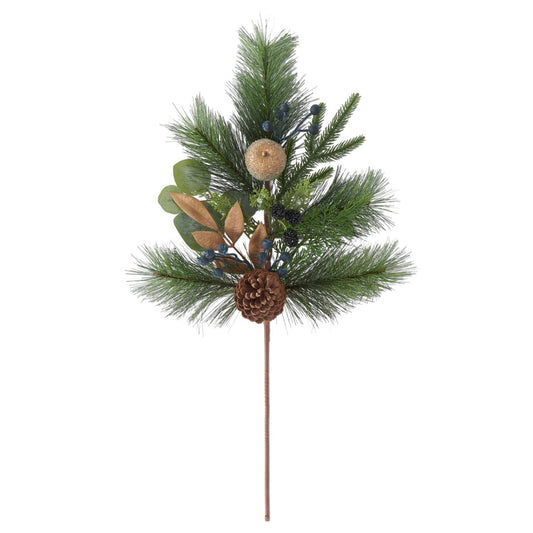 28" Mixed Pine Stem w/Gold Leaves & Apple