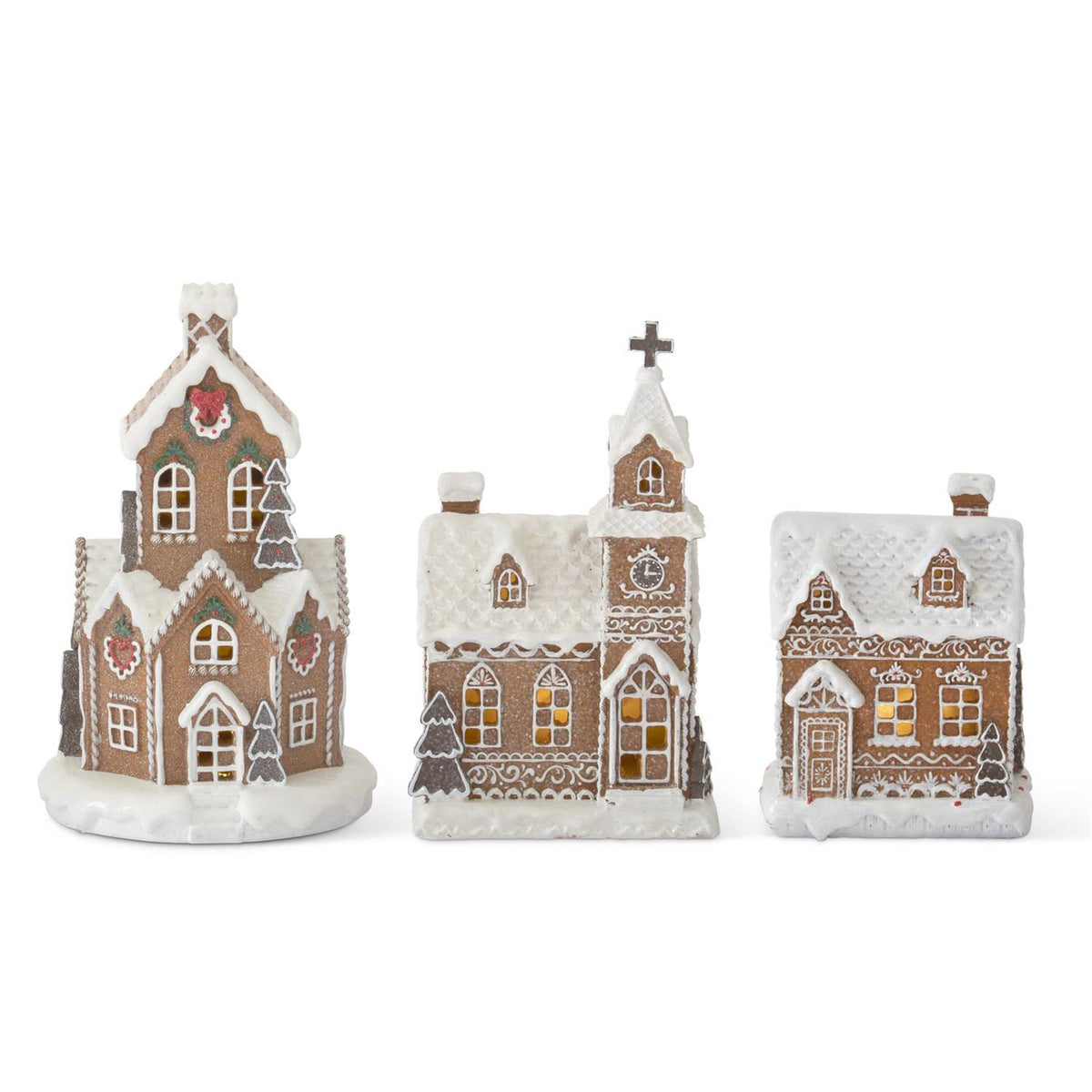 Resin Gingerbread LED Houses w/Timer