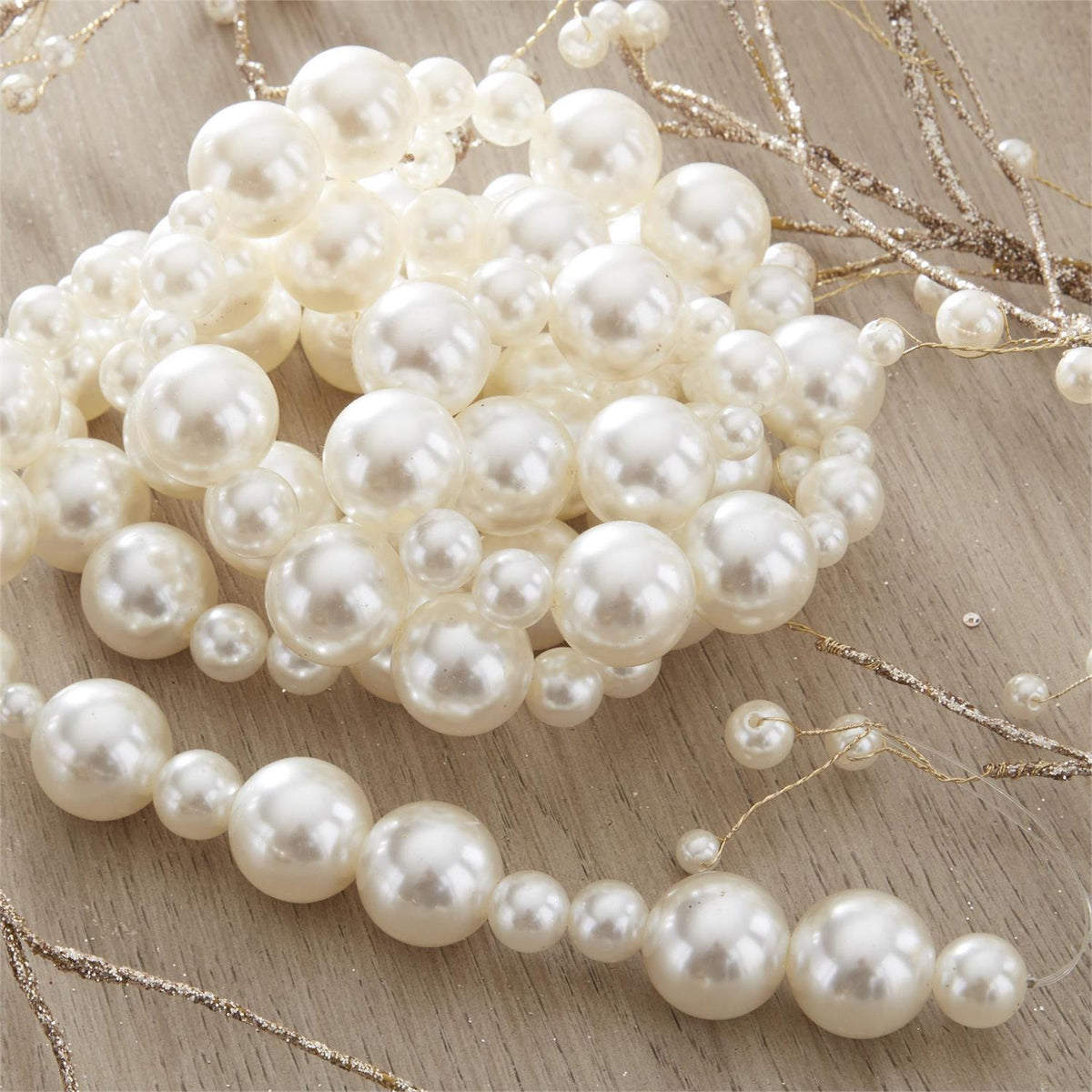 72" White Pearl Bead Garland