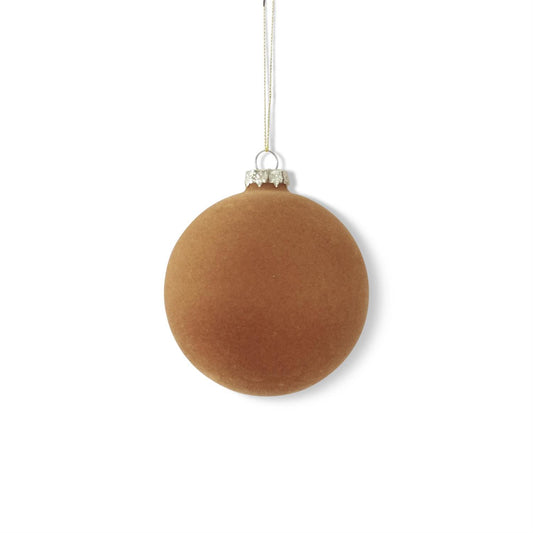 5" Glass Velvet Round Ornament