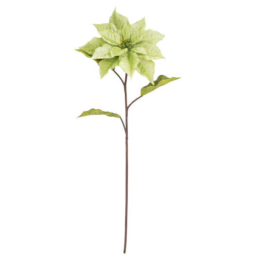 27" Real Touch Light Green Poinsettia Stem