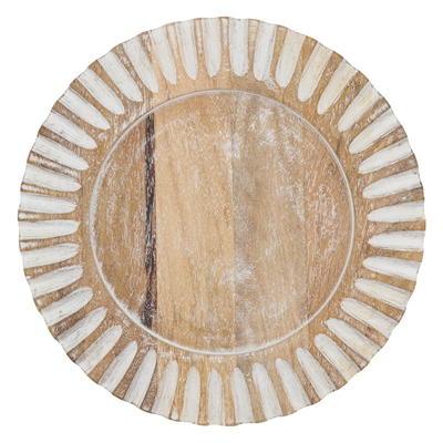 Ribbed Wooden Charger
