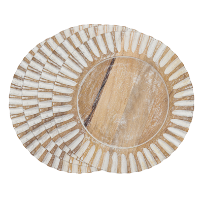Ribbed Wooden Charger