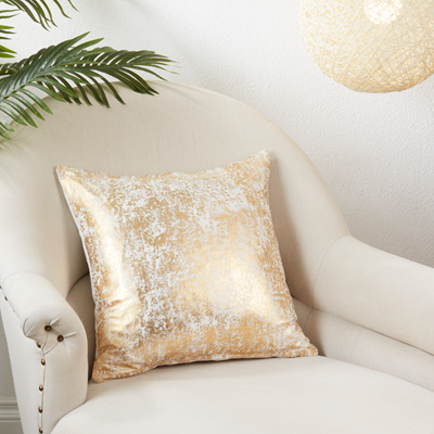 Metallic Foil Print Pillow - Down Filled