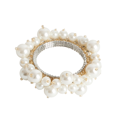 Faux Pearl Napkin Ring S/4