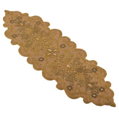 Beaded Scroll Motif Runner