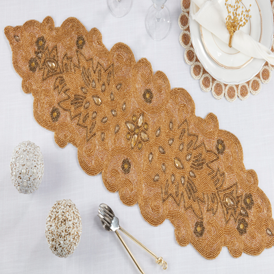 Beaded Scroll Motif Runner
