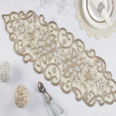 Beaded Scroll Motif Runner