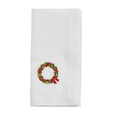 Embroidered Wreath Napkin