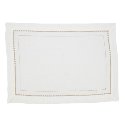 Embroidered Chainlink Placemat - Gold