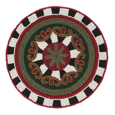 Beaded Placemat - Black/White