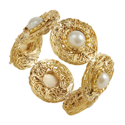Pearl Bead Napkin Ring S/4
