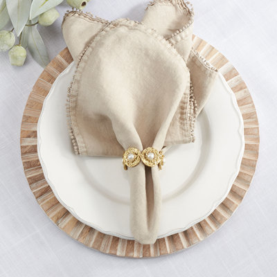 Pearl Bead Napkin Ring S/4