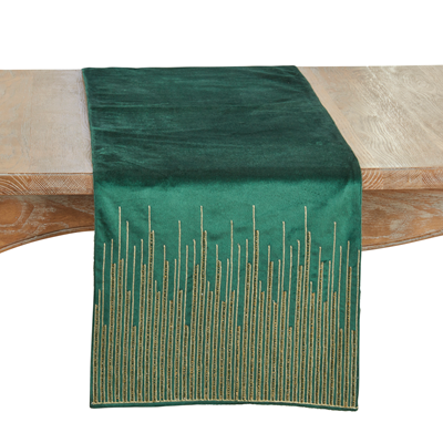 Velvet Beaded Lines Runner