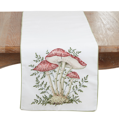 Embroidered Mushroom Runner