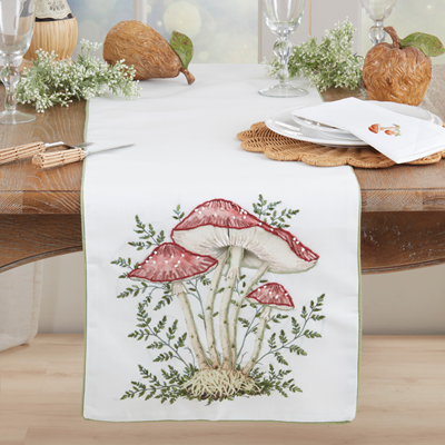 Embroidered Mushroom Runner