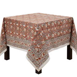 Block Print Tablecloth - 70" Square