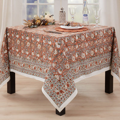 Block Print Tablecloth - 70" Square
