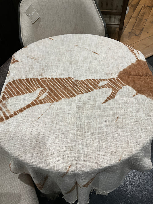 Cotton Brown & White Throw
