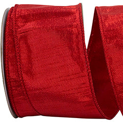 METALLIC DUPIONI TEXTURE COLORS WIRED EDGE RIBBON 2.5" 10yd