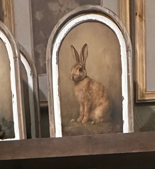 18" Vintage Rabbit Framed Print