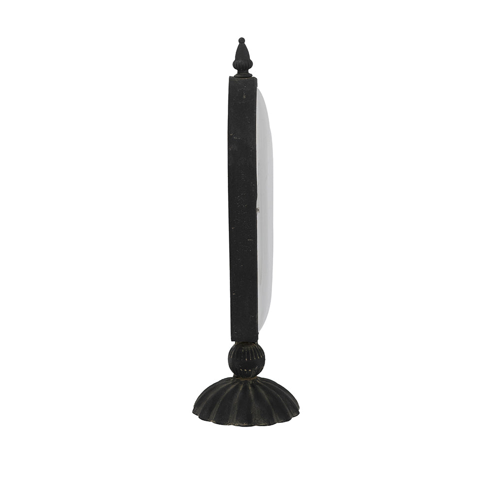 Vintage-Inspired Black Oval Table Clock