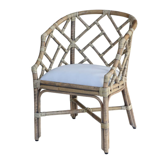 Hampton Chippendale Rattan Barrel Chair