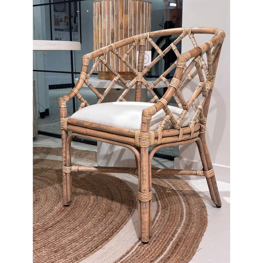 Hampton Chippendale Rattan Barrel Chair