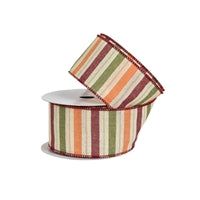 Harvest Stripe Linen Ribbon 2.5" x 10yd