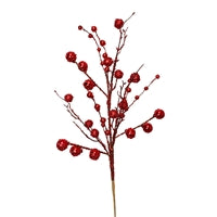Radiant Red Sequin Ball Twig Branch 29"