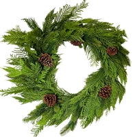 Mixed Christmas Cypress Wreath 30"