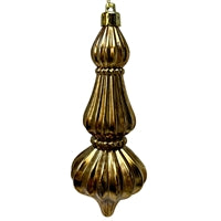 Antique Gold Lined Slender Finial Ornament 6.5"