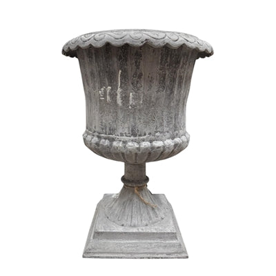 CAST ALUMINUM WEATHERED DISTRESSED URN