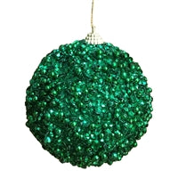 4" Dazzling Sequin/bead Ball - Dark Green