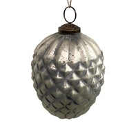 6'' Stone Washed Pinecone Orn.-Grey
