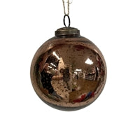 Mercury Glass Ball Ornament 4" - Copper
