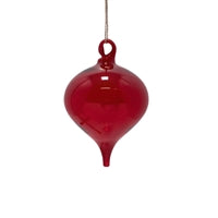 Blown Glass Finial Orn-6.25''- Red
