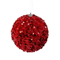 Fabulous Sequin Ball Ornament - Red 6"